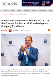 Al Hartman Texas CEO Magazine